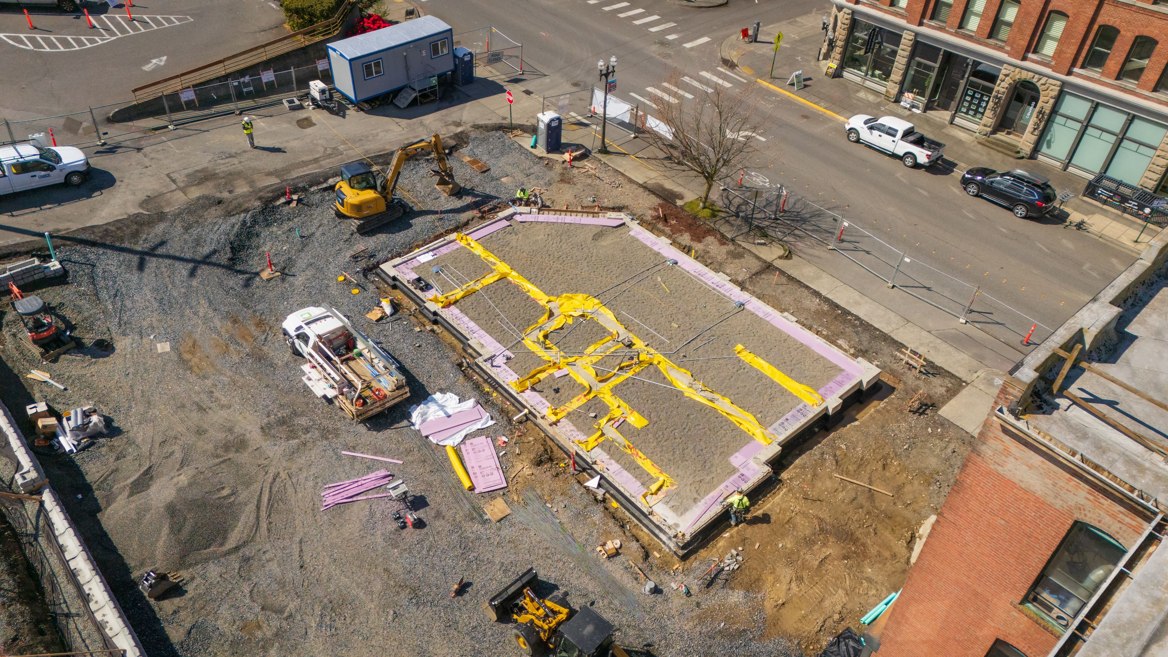 Aerial Photo of Peoples Bank Jobsite in Fairhaven.