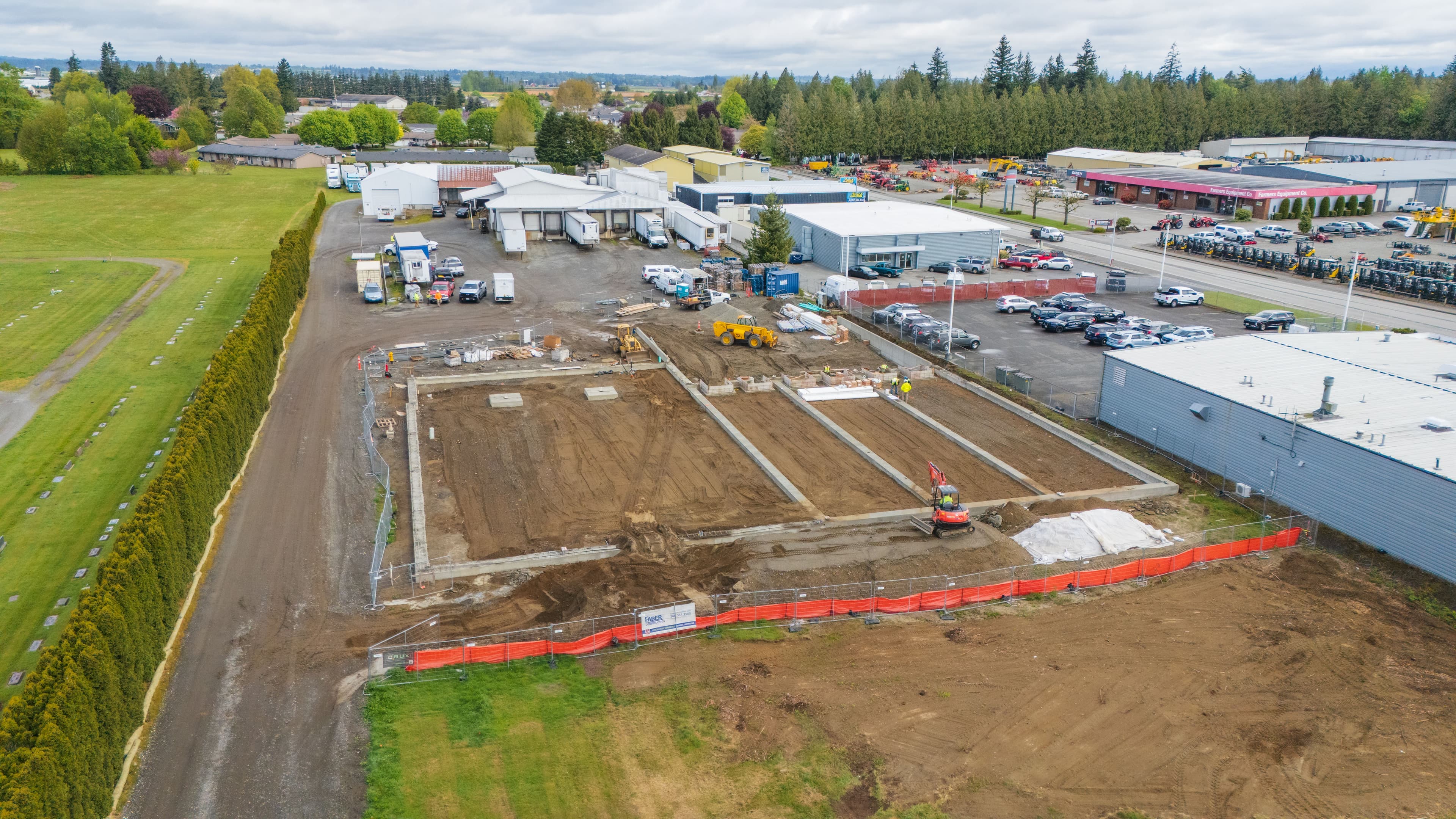 Aerial photo of the new Lynden Ice Facility project.