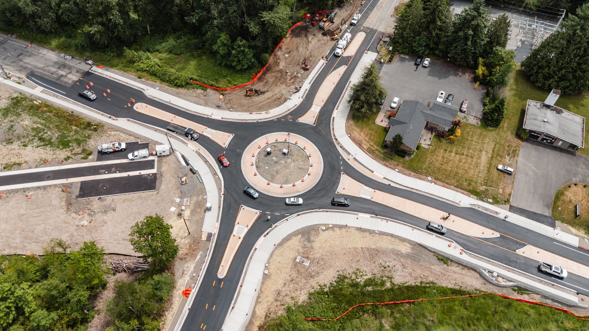 Pedestrian and roadway improvements for advanced urban circulation.